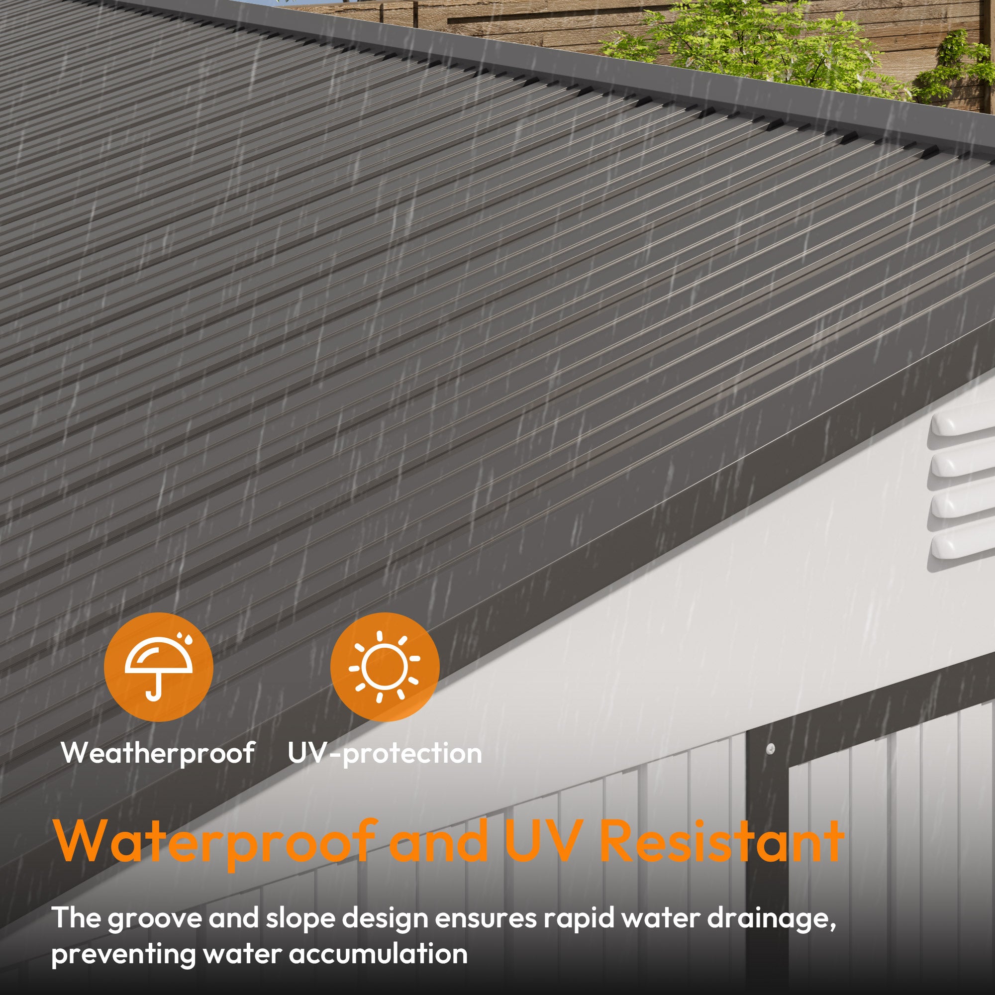 10 x 12 FT Storage Shed, Metal Sheds with Sloping Roof and Lockable Door, Outdoor Shed for Backyard Garden Patio and Lawn