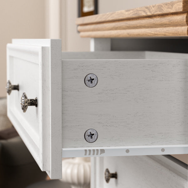 Dresser for Bedroom with 5 Drawers, Modern Chest of Drawers with Metal Handle for Living Room Bedroom Hallway, Farmhouse Dresser 31.5 x 15.75 x 44.3 Inch TV Stand